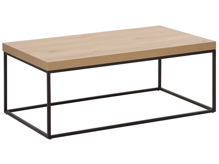 Mesa de centro madera clara/negro 100 x 60 cm DORRIS_756696