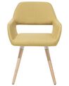 Conjunto de 2 sillas de comedor de poliéster amarillo/madera clara CHICAGO_693739