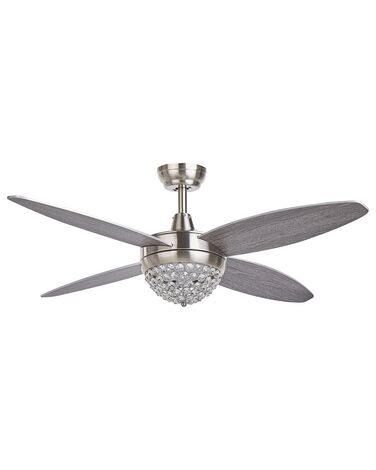 Ceiling Fan with Light Silver with Grey ZARQA