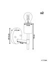 Sada 2 kovových nástěnných lamp stříbrné ARMERIA_801801