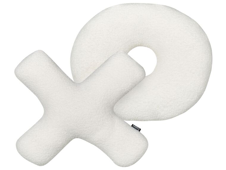 2 poduszki dekoracyjne litery teddy białe HESPERIS_888220