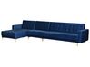 Right Hand Modular Velvet Sofa Navy Blue ABERDEEN_752333