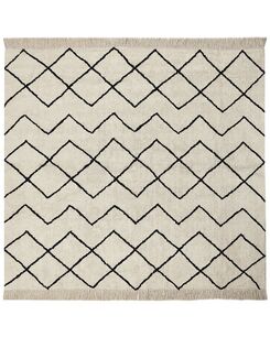 Matto puuvilla beige/musta 200 x 200 cm ELDES Matto puuvilla beige/musta 200 x 200 cm ELDES