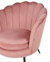 Sessel Samtstoff rosa / schwarz Muscheldesign LOVIKKA_881472