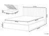 Zamatová posteľ s úložným priestorom 160 x 200 cm oranžová VION_826794