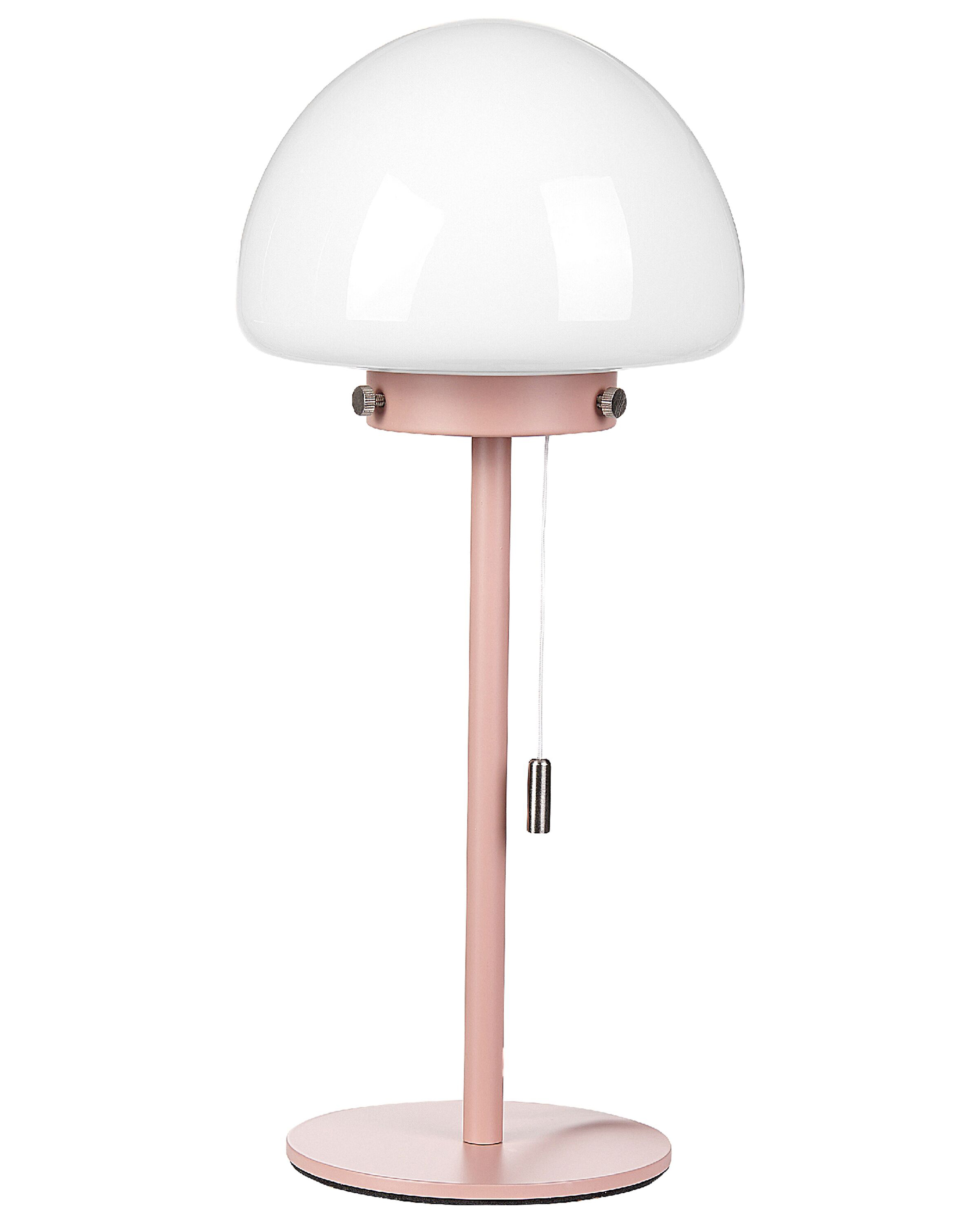 Lámpara de mesa de vidrio rosa/blanco 39 cm MORUGA_851506