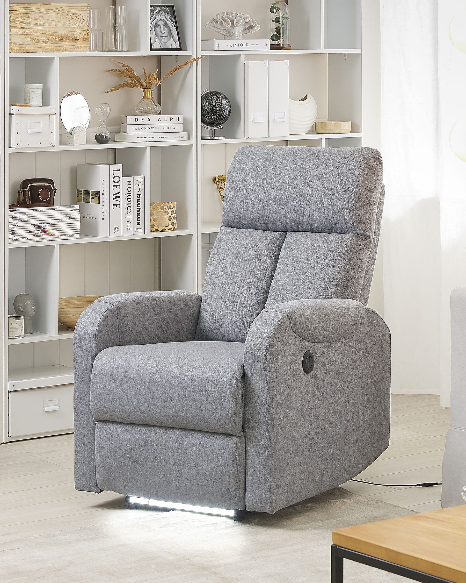 Recliner chair with led clearance lights