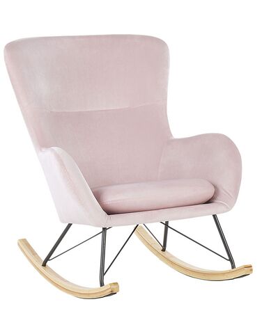 Velvet Rocking Chair Pink ELLAN