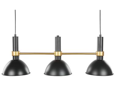 3 Light Pendant Lamp Black and Gold BELES