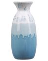 Bloemenvaas wit/blauw steengoed 25 cm CHALCIS_810580