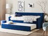 Rozkládací sametová postel 90 x 200 cm modrá MONTARGIS_827002