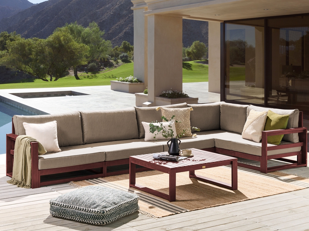 Brown wooden sofa set deals
