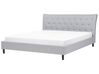 Fabric EU Super King Bed Grey SAVERNE_285369