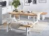 Set de jardin table et bancs en bois avec pieds blancs SCANIA_754597