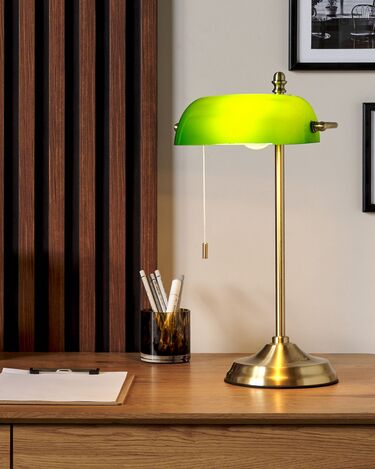 Bordlampe metall grønn/gull MARAVAL