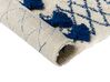 Teppich Baumwolle beige / blau 140 x 200 cm geometrisches Muster Kurzflor ERZINCAN_839255