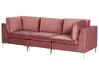 3-Sitzer Modulsofa Samtstoff rosa mit Metallbeinen EVJA_858746
