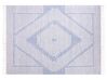 Tapete em algodão azul e branco 140 x 200 cm ANSAR_861024