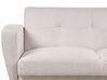 Ensemble canapés et fauteuil en tissu beige 6 places avec pouf FLORLI_905912
