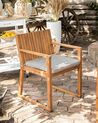 Set of 8 Acacia Wood Garden Dining Chairs with Taupe Cushions SASSARI_745983
