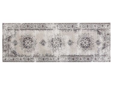 Teppich beige-grau 60 x 180 cm Kurzflor ALMUS