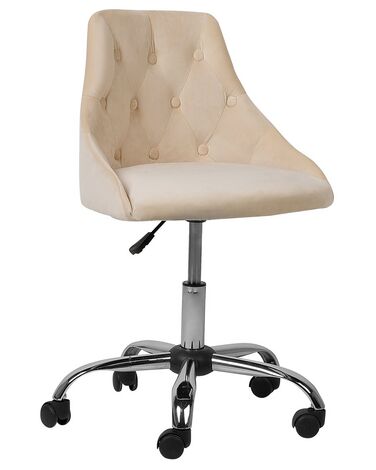 Velvet Desk Chair Beige PARRISH
