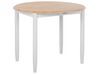 Mesa de comedor extensible de madera de caucho clara/gris 61/92 x 92 cm OMAHA_735954