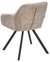 Set of 2 Fabric Dining Chairs Beige MONEE_724543
