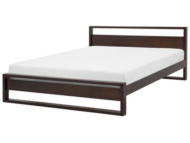 Łóżko drewniane 180 x 200 cm ciemne GIULIA