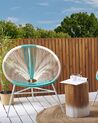 Conjunto de 2 sillas de balcón de ratán blanco/azul turquesa/beige ACAPULCO_717917
