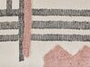 Teppich Baumwolle beige / schwarz 140 x 200 cm abstraktes Muster Fransen Kurzflor MURADIYE_817043