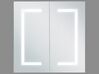 Armário de parede com espelho e iluminação LED branco 60 x 60 cm MAZARREDO_785557