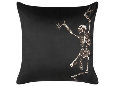 Velvet Cushion Skeleton Pattern 45 x 45 cm Black MEDVES
