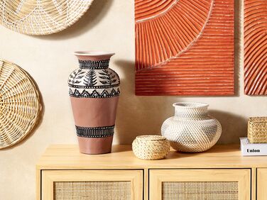 Terracotta Decorative Vase 40 cm Brown and Black SIAK