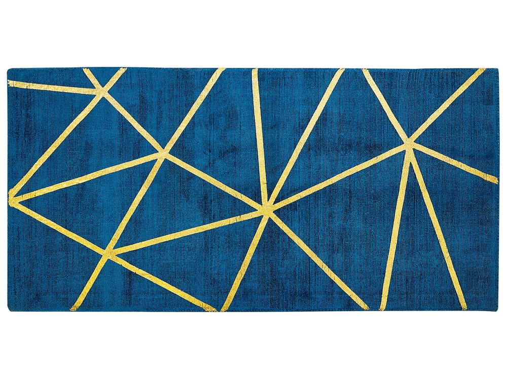 Teppich marineblau/gold 80 x cm 150 geometrisches HAVZA Muster