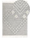 Tapis en laine 160 x 230 cm gris et blanc SAVUR_862378