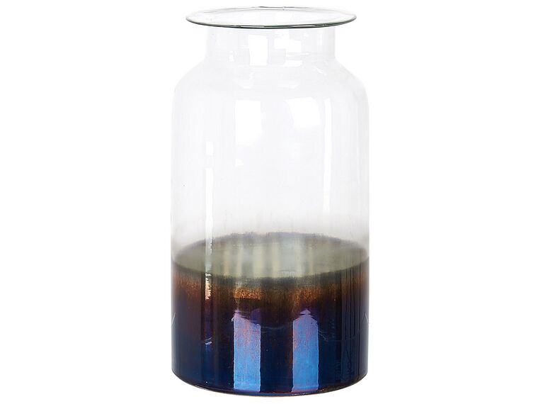 Vase gennemsigtigt glas flerfarvet 27 cm BHATURE_830419