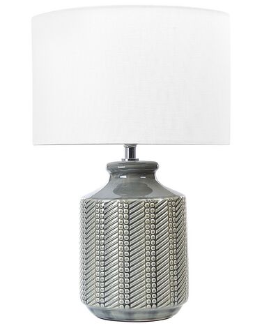 Lámpara de mesa de cerámica gris/blanco 43 cm ESPERANCE