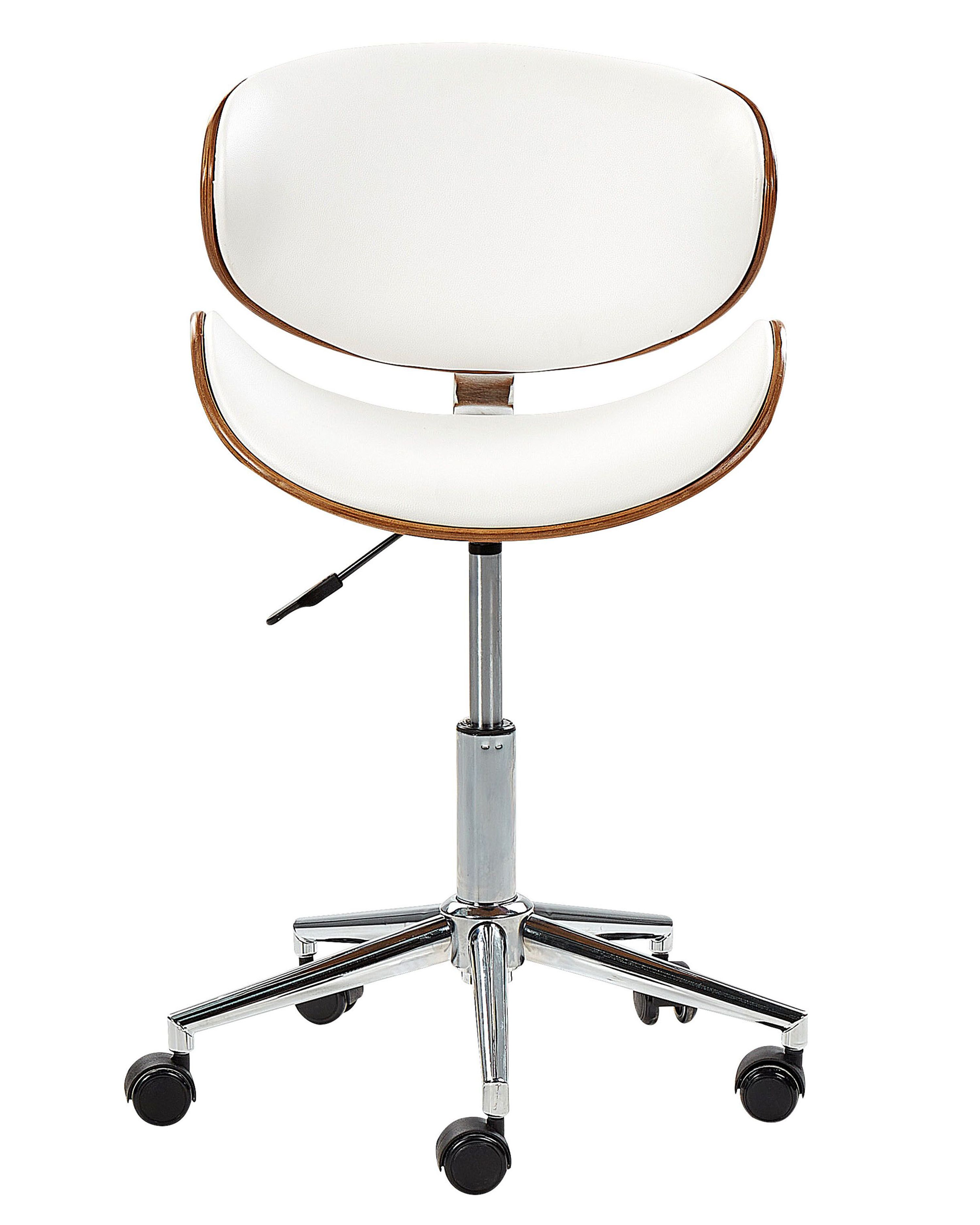 Armless Desk Chair White ROTTERDAM Beliani.co.uk