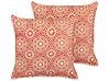 Set of 2 Cotton Cushions Geometric Pattern 45 x 45 cm Red CEIBA_839089