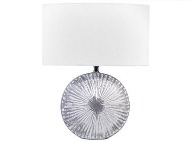 Lampada da tavolo ceramica grigio e bianco 40 cm YUNA