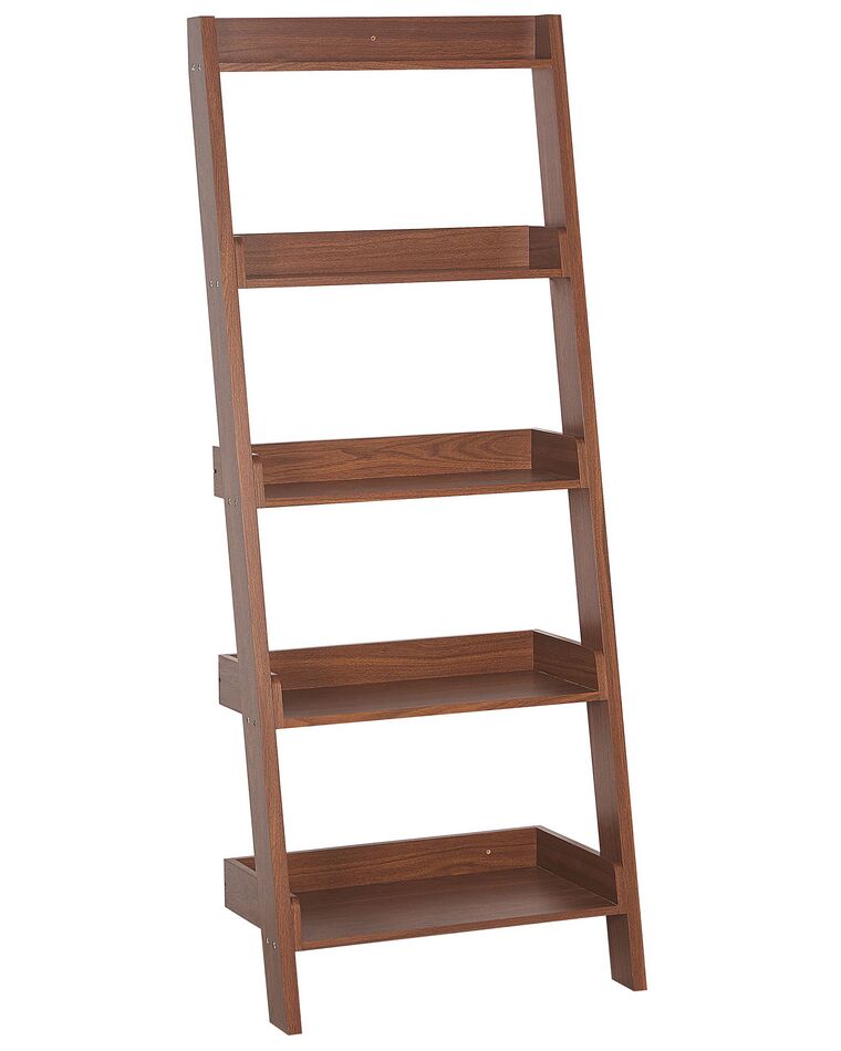 5 Tier Ladder Shelf Dark Wood MOBILE TRIO_447642