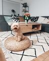 Teppich Baumwolle beige / schwarz 160 x 230 cm geometrisches Muster Kurzflor ELDES_913053