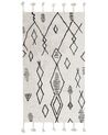 Teppich Baumwolle weiß / schwarz 80 x 150 cm Kurzflor KEBIR_830859