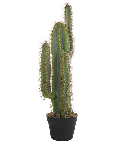 Planta artificial em vaso verde e preto 78 cm CACTUS