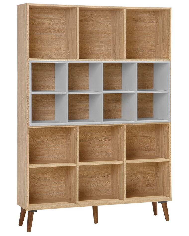 Bookcase Light Wood with Grey ALLOA _713106