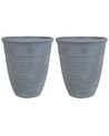 Set of 2 Plant Pots ⌀ 50 cm Grey KATALIMA_858214