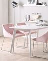Conjunto de 2 sillas de comedor de terciopelo rosa/plateado ARCATA_808603