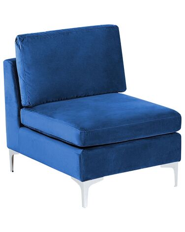 Módulo de cadeira de 1 lugar em veludo azul marinho EVJA