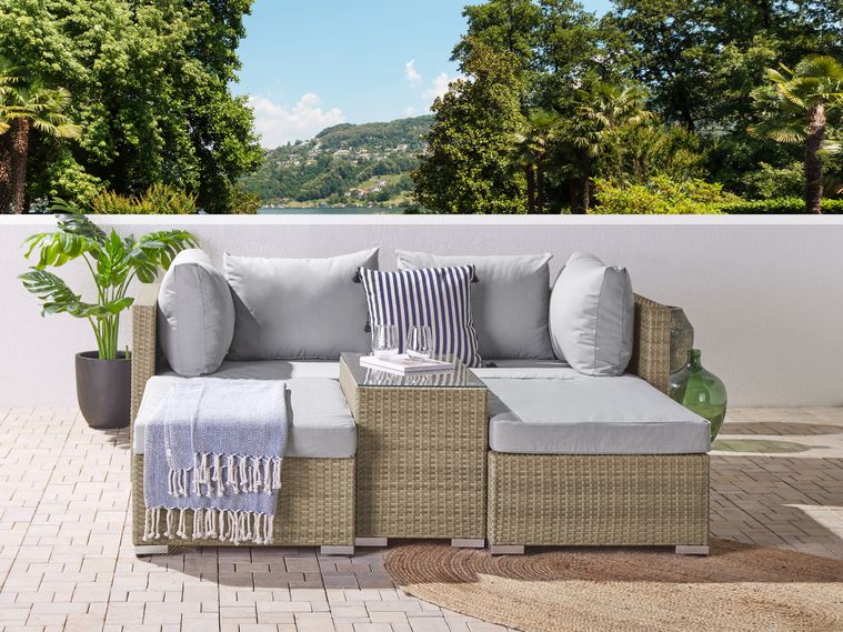 Outdoor Cushion Cover Set Grey NOTO Beliani.at